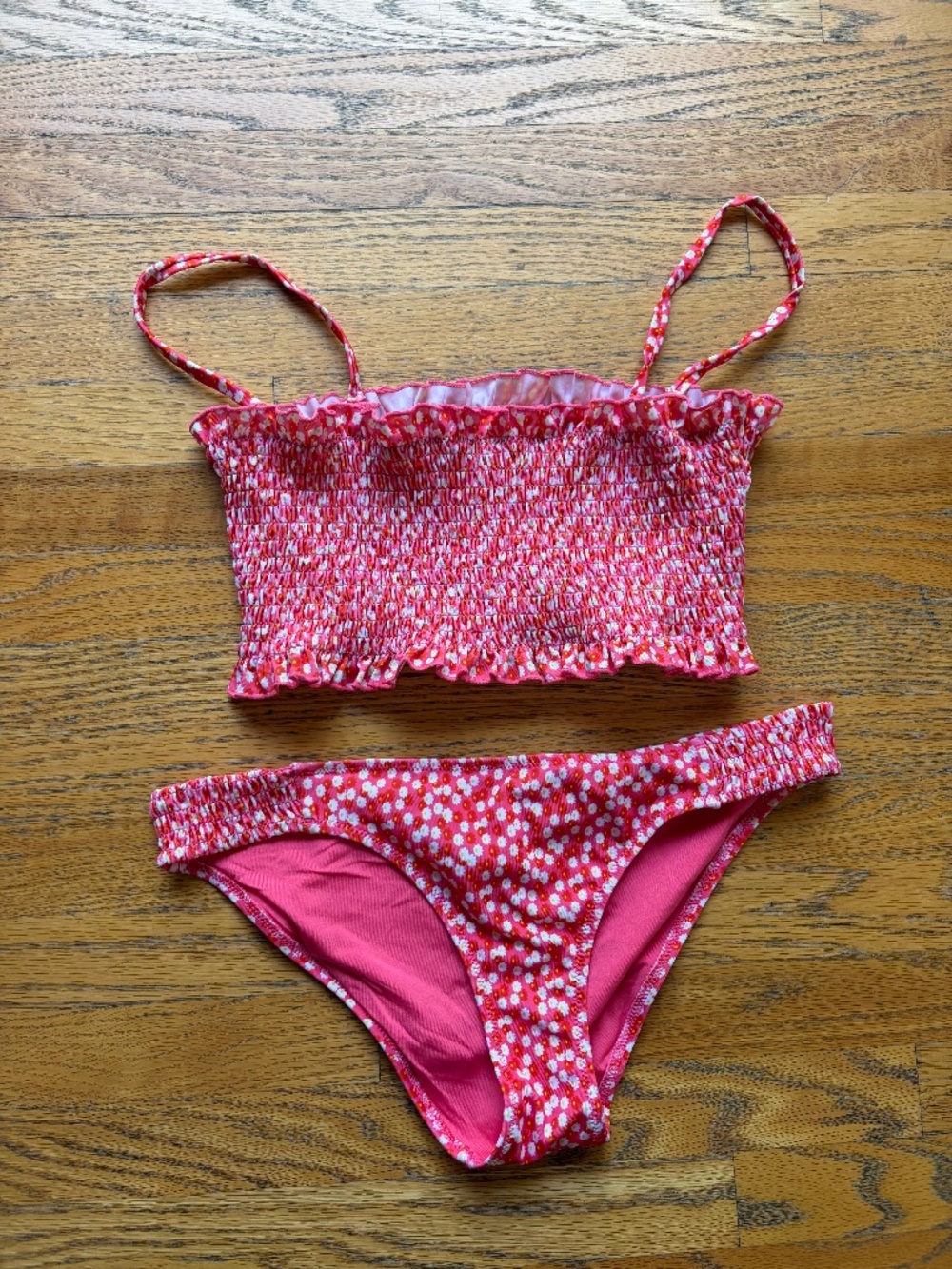 SOLID & STRIPED PINK BIKINI - LARGE